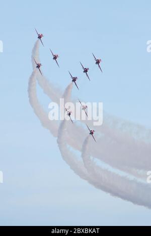 Rote Pfeile bei Sidmouth 25Aug2017 Stockfoto