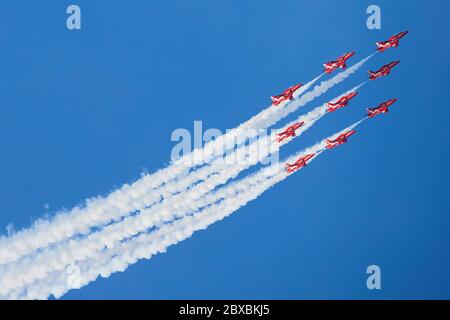 Rote Pfeile bei Sidmouth 25Aug2017 Stockfoto