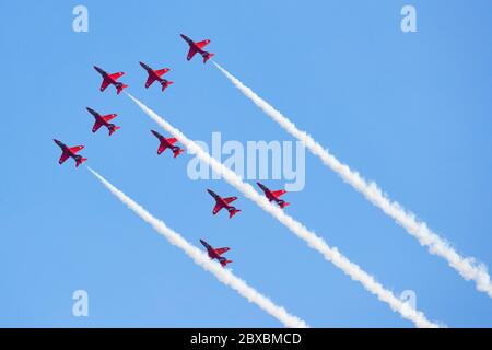 Rote Pfeile bei Sidmouth 25Aug2017 Stockfoto