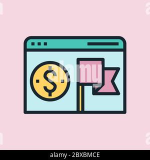 Konvertierung. Digitales Marketing Konzept Illustration, flaches Design linear Stil Banner. Verwendung für E-Mail-Newsletter, Header, Blog-Beiträge, Print und mehr Stock Vektor