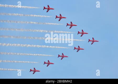 Rote Pfeile bei Sidmouth 25Aug2017 Stockfoto