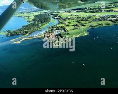 Bodensee in der Schweiz von oben gesehen Stockfoto