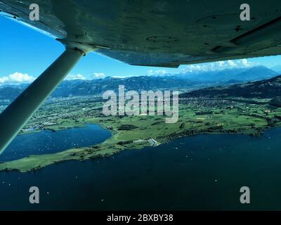 Bodensee in der Schweiz von oben gesehen Stockfoto
