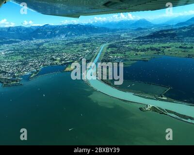 Bodensee in der Schweiz von oben gesehen Stockfoto