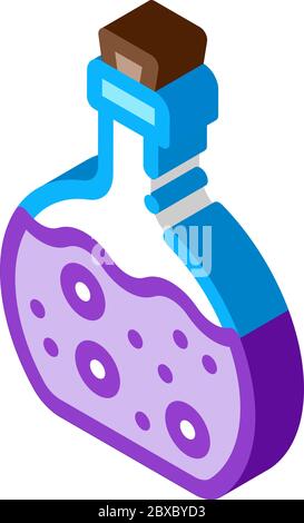 Isometrische Vektorgrafik für Giftflasche Stock Vektor