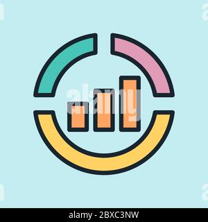 Analyse. Digitales Marketing Konzept Illustration, flaches Design linear Stil Banner. Verwendung für E-Mail-Newsletter, Header, Blog-Beiträge, Print und mehr. Stock Vektor