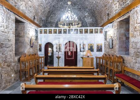 Saydet al Bahr - Kirche der Muttergottes vom Meer in Batroun Stadt im nördlichen Libanon und eine der ältesten Städte der Welt Stockfoto