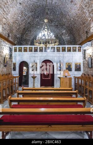 Saydet al Bahr - Kirche der Muttergottes vom Meer in Batroun Stadt im nördlichen Libanon und eine der ältesten Städte der Welt Stockfoto