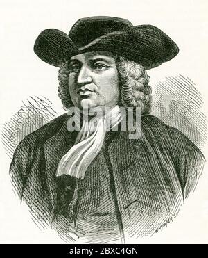 Englisch Quaker William Penn (1644–1718), Gründer von Pennsylvania, trifft sich mit Indianern im Jahr 1681 zu Vertragsabkommen über die Provinz Pennsylvania zu diskutieren. Stockfoto