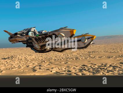 Super Alien Raumschiff. Dieses Schiff in Clipping Pfad wird einige Spaß an Ihren Kreationen, 3d-Illustration setzen Stockfoto