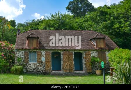 Trois Ilets, Martinique - 20. September 2018: Das Haus, in dem Kaiserin Josephine, die Frau Napoleons Bonaparte, geboren wurde. La Pagerie Museum. Speicherplatz kopieren Stockfoto