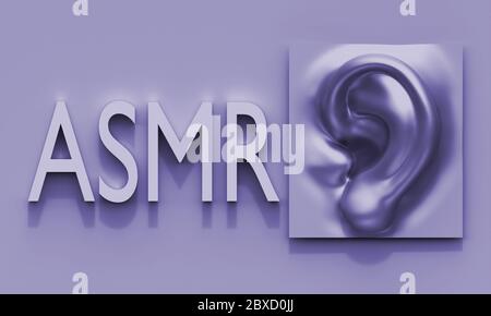 asmr, autonome sensorische Meridianantwort, 3d-Illustration Stockfoto