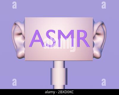 asmr, autonome sensorische Meridianantwort, 3d-Illustration Stockfoto