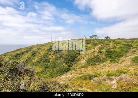 Der Leuchtturm von Old Point Loma am Cabrillo National Monument. San Diego, Kalifornien, USA. Stockfoto