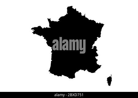 Frankreich Karte mit Grauton auf weißem Hintergrund,Illustration,strukturiert , Symbole von Frankreich,Vektor-Illustration Stock Vektor