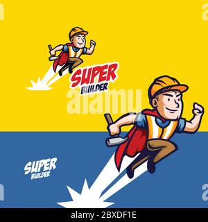 Handyman Mascot Logo Vektor. Stock Vektor