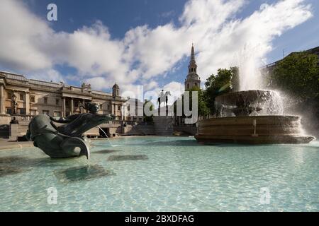 Brunnen des Trafalgar Square Stockfoto