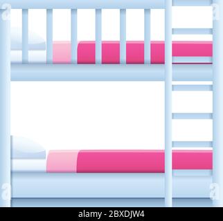 Symbol für Kinderbetten. Cartoon von Kindern Etagenbett Vektor-Symbol für Web-Design isoliert auf weißem Hintergrund Stock Vektor