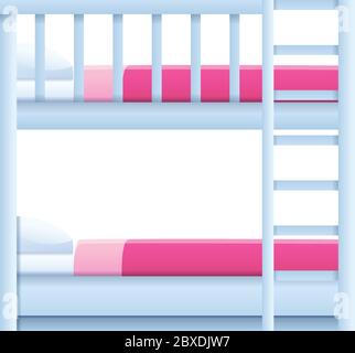 Symbol für Kinderbetten. Cartoon von Kindern Etagenbett Vektor-Symbol für Web-Design isoliert auf weißem Hintergrund Stock Vektor