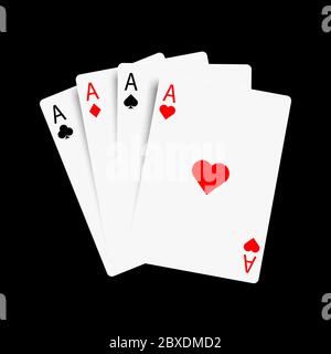 Casino Poker Karten. Online Casino und Glücksspiel Konzept. Vektorgrafik Stock Vektor