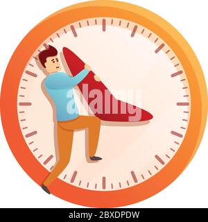 Symbol für Stoppzeit des Mitarbeiters. Cartoon von Arbeiter Stop Zeit Vektor-Symbol für Web-Design isoliert auf weißem Hintergrund Stock Vektor