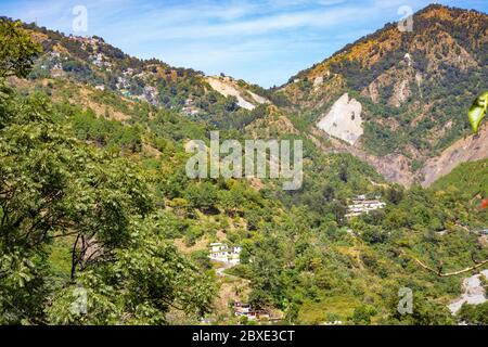 Berg und Täler bei Hill Station von Shimla, Himachal Pradesh, Indien Stockfoto