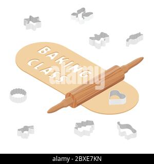 Kochen Backen Master Class Konzept. Vektor Stock Vektor