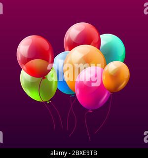 Ballon Brunch Hintergrund. Gruß, alles gute zum Geburtstag Konzept. Vektorgrafik Stock Vektor