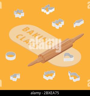 Kochen Backen Master Class Konzept. Vektor Stock Vektor