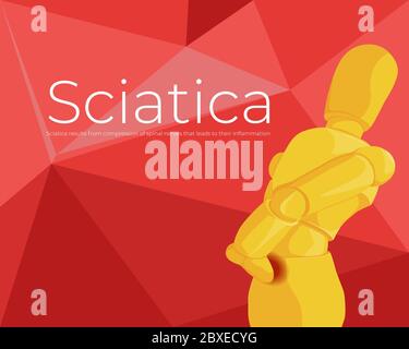 Puppe mit Rückenschmerzen durch Kompression der Spinalnerven Stock Vektor