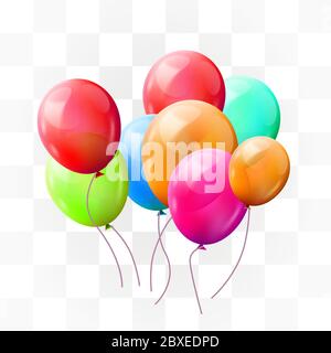 Ballon Brunch auf transparentem Hintergrund. Gruß, alles gute zum Geburtstag Konzept. Vektorgrafik Stock Vektor