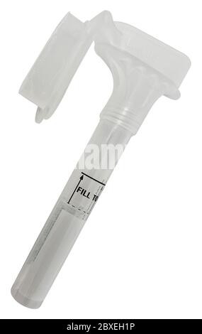 Mail in Speichel Probe Test Kit mit Clipping Path Stockfoto