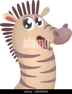 Glücklich Cartoon Zebra. Vektorgrafik Stock Vektor