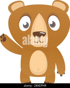 Glücklich Cartoon Bär. Vektorgrafik von Braunbär isoliert. Stock Vektor