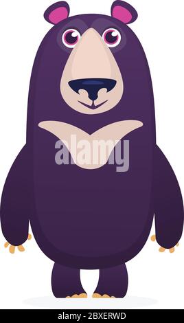 Himalaya Bär Karikatur. Große Sammlung von Cartoon Waldtiere. Vektorgrafik für Kinderbuch Stock Vektor