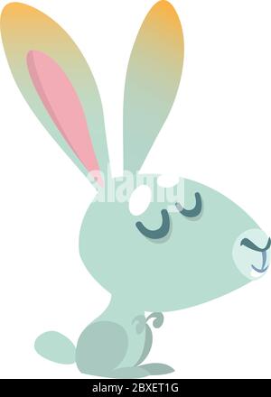 Vektor-Illustration von Cartoon Hase Hase Hopping Stock Vektor