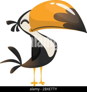 Toucan-Karikatur. Vektor-Symbol des Tukan Vogel. Exotische bunte Vogel Illustration Stock Vektor