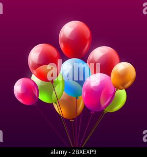 Ballon Brunch Hintergrund. Gruß, alles gute zum Geburtstag Konzept. Vektorgrafik Stock Vektor