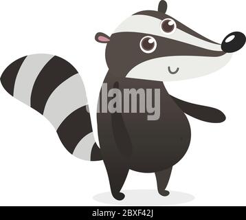 Niedliche Cartoon Dachs Illustration. Vektor Dachs Icon flaches Design Stock Vektor
