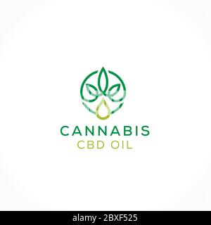 cbd Öl Logo Extrakt aus Cannabisblättern Logo Stock Vektor