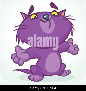 Nette und lustige Cartoon Katze. Vektorgrafik Stock Vektor