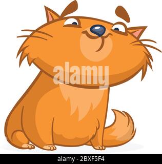 Cartoon Ingwer Katze. Niedliche orange gestreifte Katze Illustration. Vektor Stock Vektor