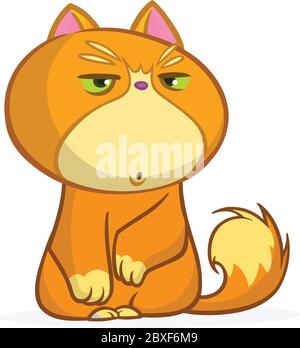Cartoon Ingwer Katze. Niedliche orange gestreifte Katze Illustration. Vektor Stock Vektor