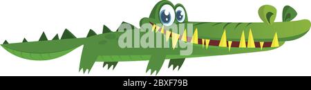 Niedliches Krokodil. Vektorzeichen-Illustration isoliert Stock Vektor