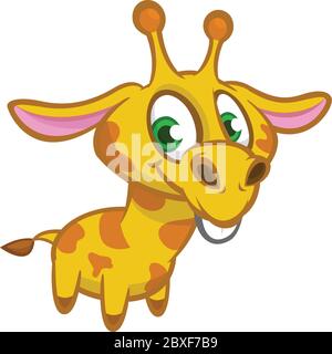 Cartoon Giraffe. Vektor-Illustration von lustigen niedlichen Giraffe Stock Vektor