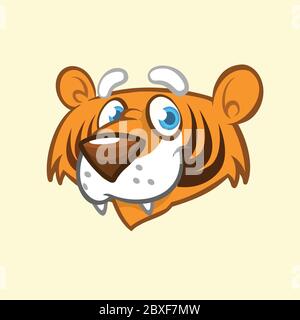 Cartoon Tiger Kopf Symbol. Vektorgrafik Stock Vektor