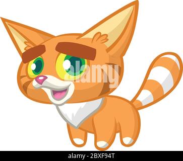Cartoon orange Katze. Vektor-Illustration einer niedlichen Katze Stock Vektor