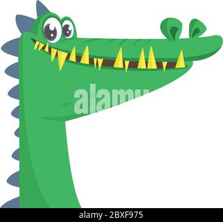 Cartoon cool Krokodil lächelnd. Vektorgrafik isoliert. Stock Vektor