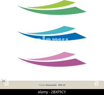 Waves Swoosh Vector Logo Vorlage Illustration Design. Vektor-EPS 10. Stock Vektor
