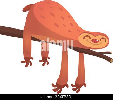 Nette Cartoon Faultiere, lustige Vektor-Illustration, Poster und Grußkarte Stock Vektor